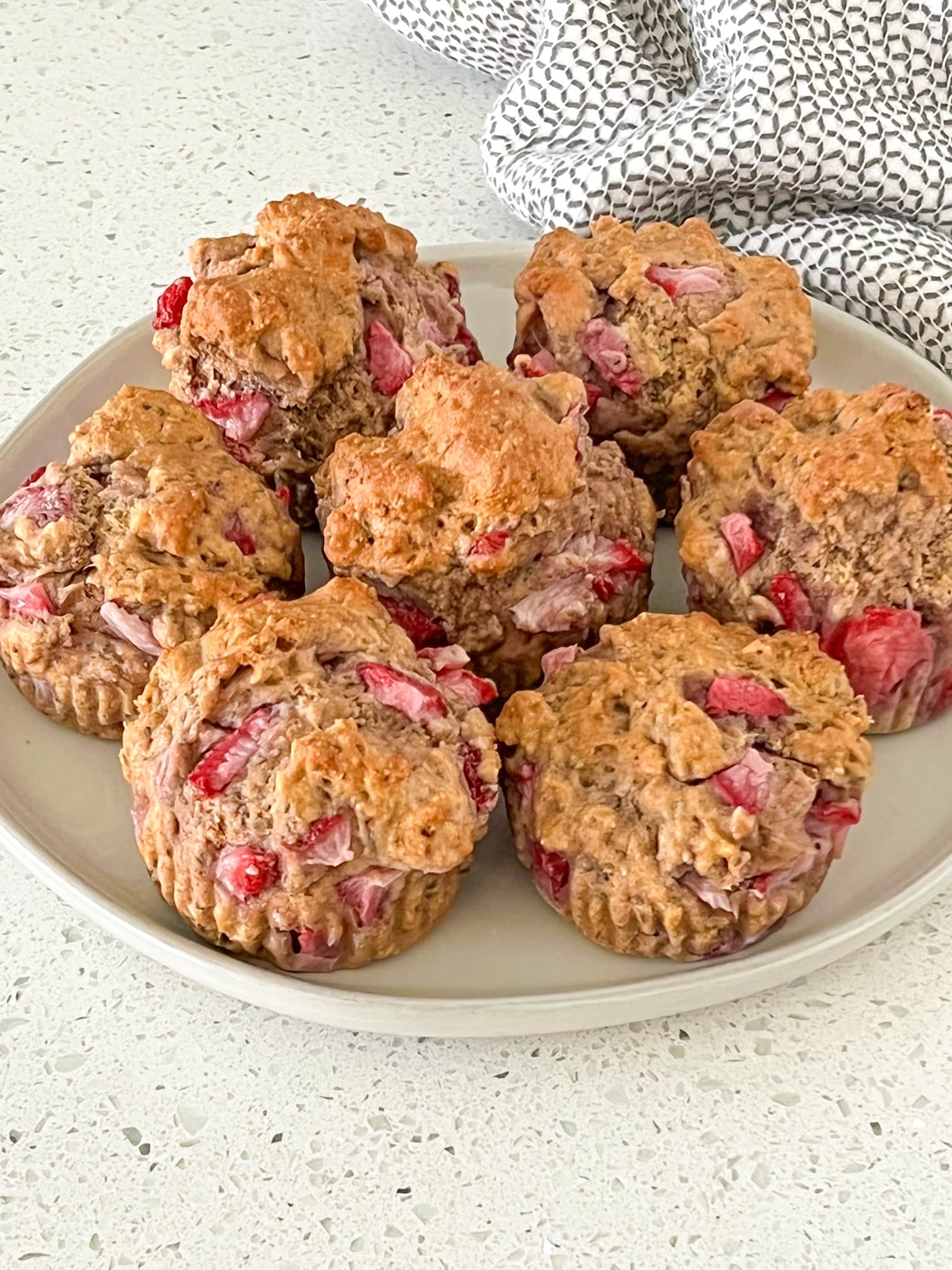 Oil-Free Strawberry Chia Muffins